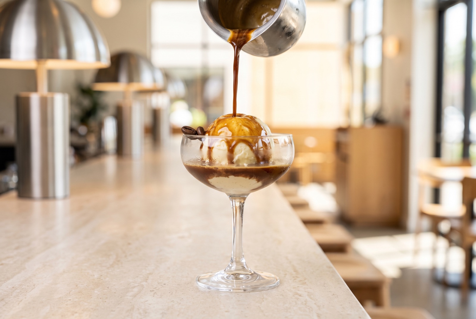 Martini Coffee concentrate served as Affogato
